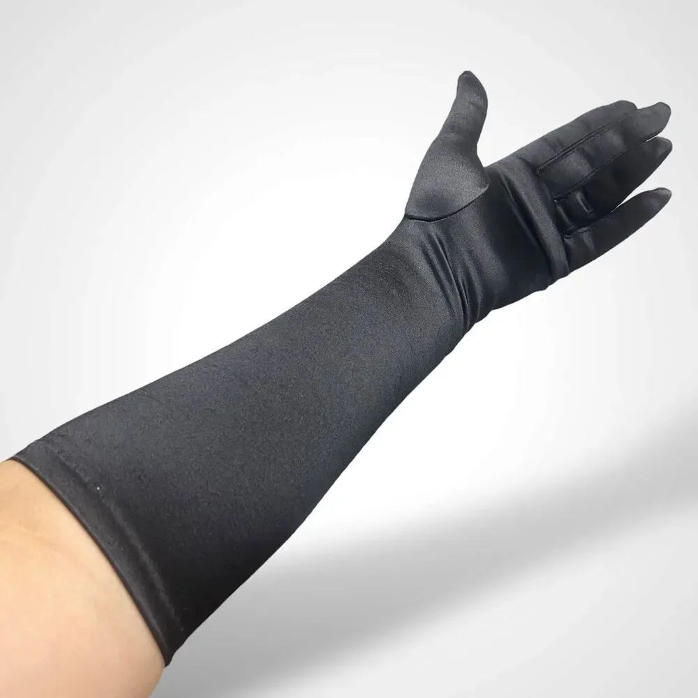 Women Satiny Stretch Long Gloves Halloween Costume Evening Party Cosplay Wedding